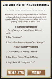 Harry Potter: Wizards Unite Adventure Sync